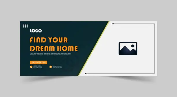 Vector illustration of House sale cover and banner template design