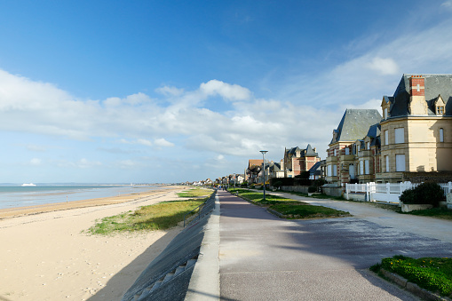 Sandy beach of Trouville, Deauville, France