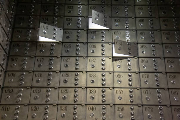 Safe deposit boxes in bank vaullt