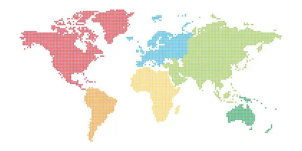 Vector illustration of World map of triangles