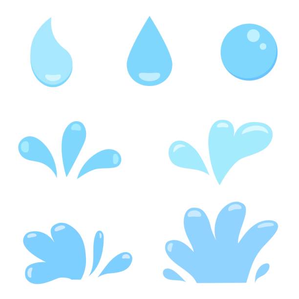 капли воды и брызги воды для праздника, события и дня сонгкрана - роса stock illustrations