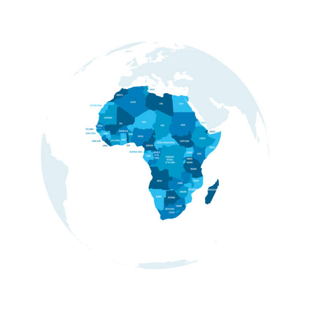 ilustraciones, imágenes clip art, dibujos animados e iconos de stock de mapa político de áfrica - áfrica