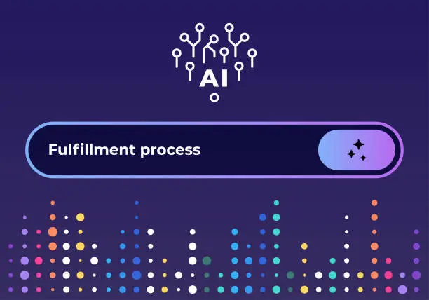 Vector illustration of AI Chat Screen for Fulfillment Process