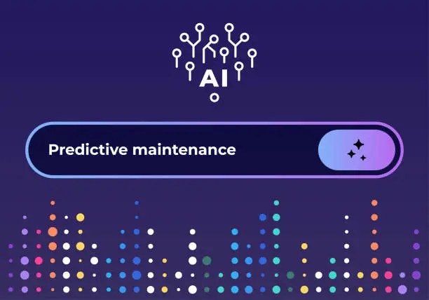 Vector illustration of AI Chat Screen for Predictive Maintenance