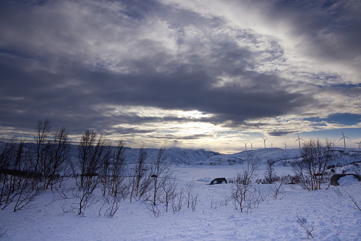 A scenic view of Swedish Lapland in winter