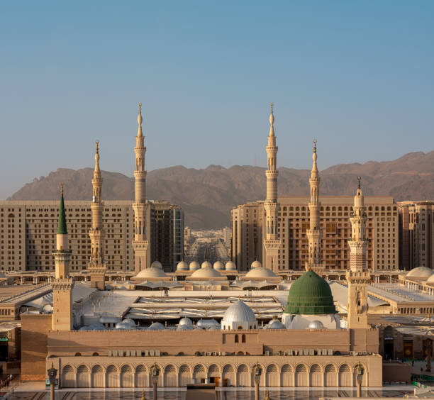 Medina, the second holiest city in Islam, is known for the Prophet's Mosque. Prophet Mohammed buried under the Green dome.