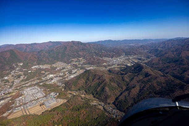 View from helicopter heading to Tokyo from Yamanashi