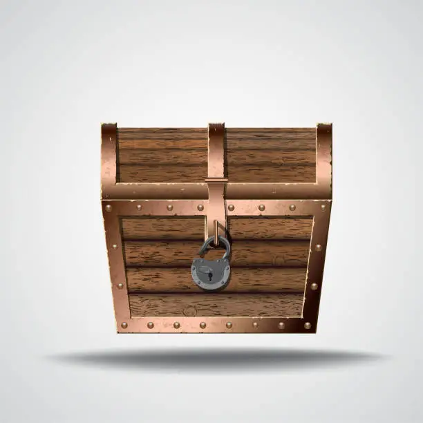 Vector illustration of Opening treasure box