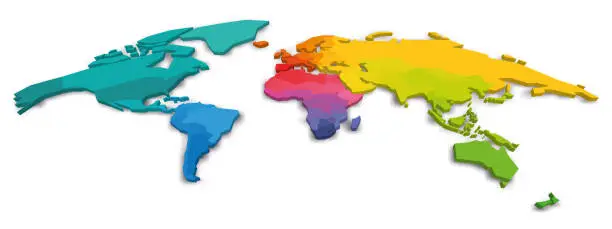 Vector illustration of Colorful Vector Map of World