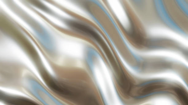 istock Liquid chrome waves background, shiny and lustrous metal pattern texture, silky 3D  illustration. 2143353165