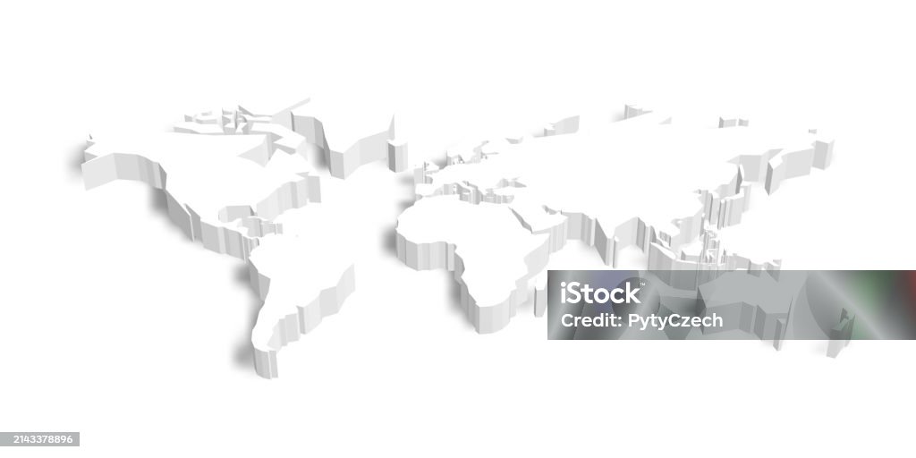 Shadow Transparency Map 3d Map Of World With Shadow Vector Illustration Stock Illustration ...