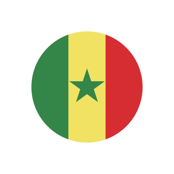senegal flag. circle icon flag. standard color. button flag icon. digital illustration. computer illustration. vector illustration. - push button button textile backgrounds点のイラスト素材／クリップアート素材／マンガ素材／アイコン素材