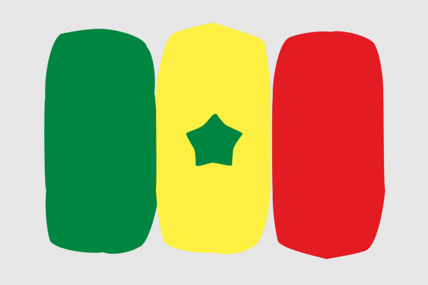 ilustrações, clipart, desenhos animados e ícones de bandeira do vetor pintada de senegal - senegal flag dirty africa