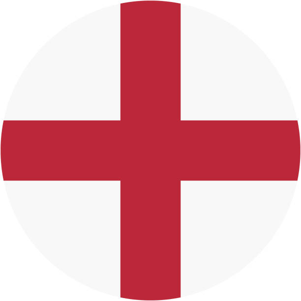 ilustrações, clipart, desenhos animados e ícones de england flag. standard color. circular icon. round flag. digital illustrations. computer illustration. vector illustration. - england map soccer soccer ball