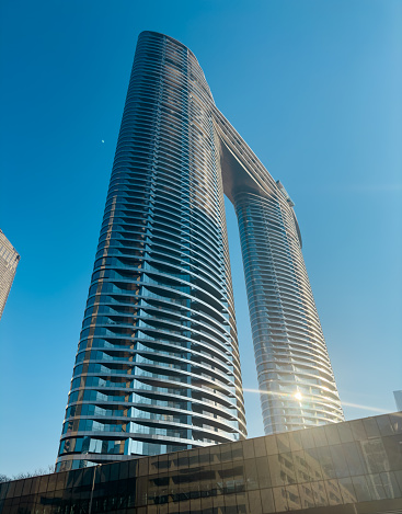 Dubai, United Arab Emirates - April 5 2024: Shot of The Address Sky View Hotel in Downtown Dubai.