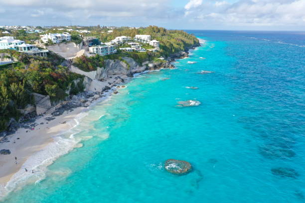 Remote Bermuda island in the middle of the Atlantic Ocean