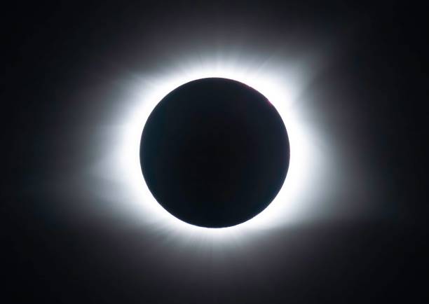 istock Beautiful close up high resolution image of a full solar eclipse- totality- USA 2143450285