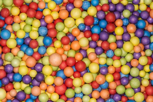 Colored plastic balls, background,  banner,  copy space, molecules, chemistry