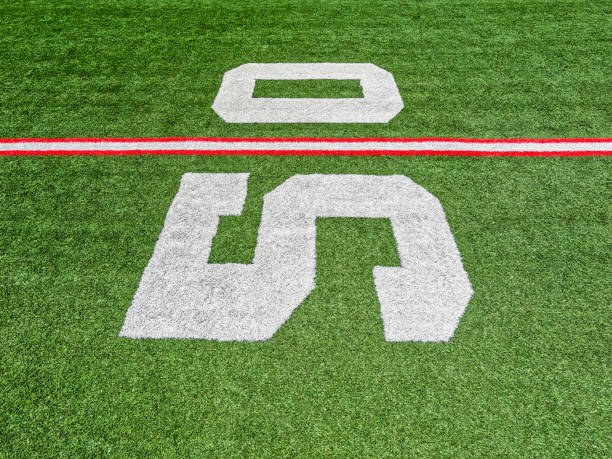 This shot is from the center of a football field.