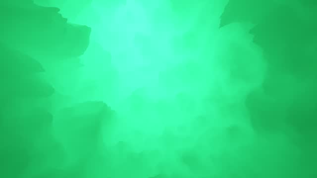 Seamless looping 3d green blue blurred abstract organic form animation background.