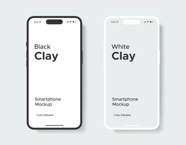 bildbanksillustrationer, clip art samt tecknat material och ikoner med smartphone mockup clay vector design similar to iphone template - brand name smart phone