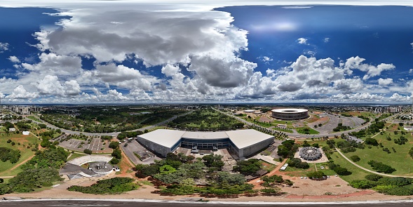 360 aerial photo taken with drone of Centro de Convenções Ulysses Guimarães