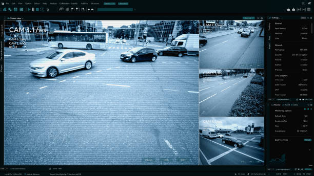 istock CCTV Traffic Speeding Security Camera. Road Safety Supervision Technology in the Middle of Busy Urban City Area with Intense Car Driving. Software Interface of Monitoring Speed Limit and Road Safety 2143498636