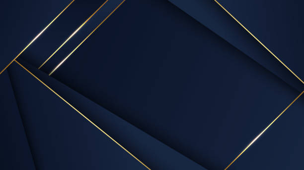 istock Abstract elegant dark blue luxury background with gold line. Modern futuristic background . 2143500731