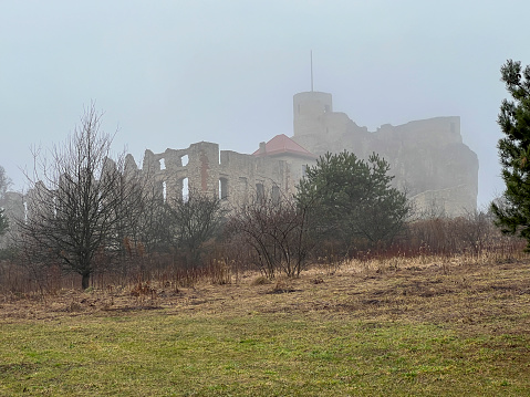 A ruined castle on the top of a hill near the town of Wadern, kreis Merzig-Wadern, in Saarland, Germany.