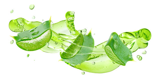 istock Green aloe vera gel with aloe slices 2143647899
