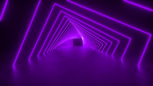 Purple Tunnel With Central Block