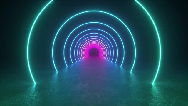 Neon-Lit Tunnel Loop Animation