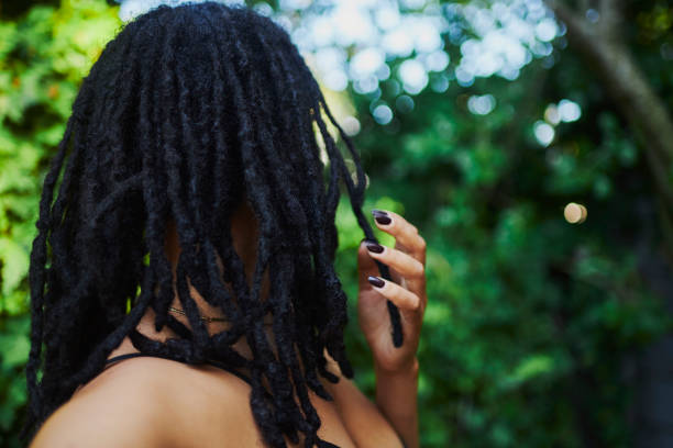 A shot of a woman with healthy, natural locks
