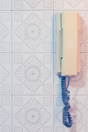 1970s Style Wall Tiles Retro Close-up Telephone