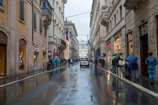 Rome Italy on November 1, 2023 Partial view of The Monumento Nazionale a Vittorio Emanuele II