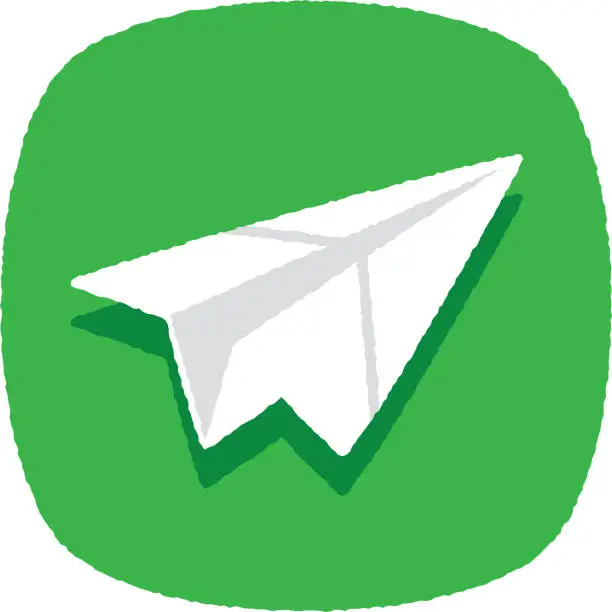 Vector illustration of Paper Airplane Doodle 4