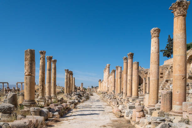 istock Jerash, Jordan antique archaeological site of classical heritage for tourists 2143802216
