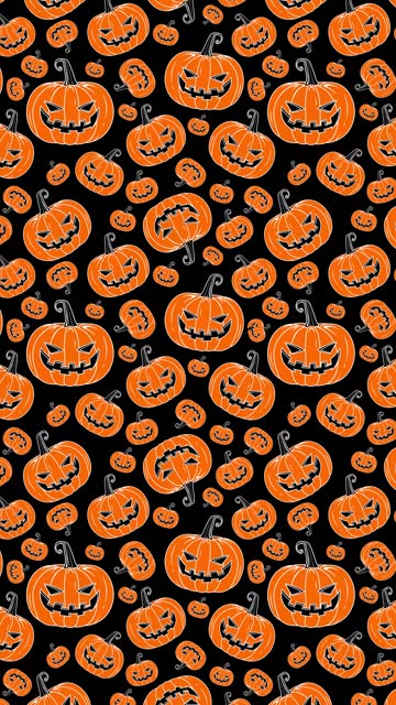 4k Animated Vertical Silhouette Scary Halloween pumpkins