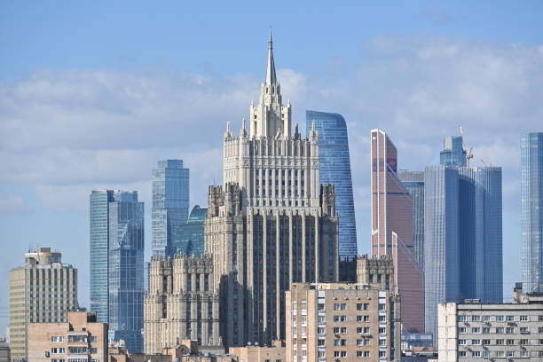 Moscow City. The business center is an island of modern high-rises in the Russian capital.