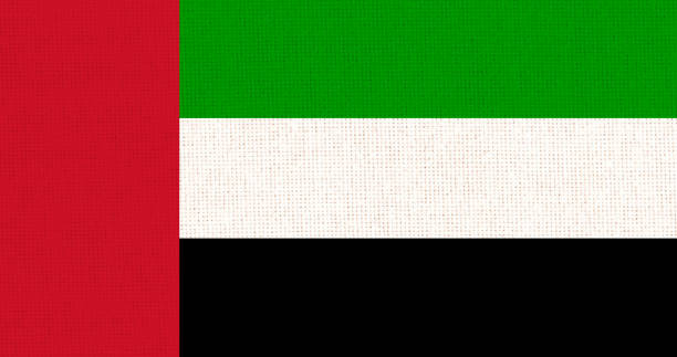 istock Flag of United Arab Emirates. Emirates flag on fabric surface. Arabian Peninsula 2144129429