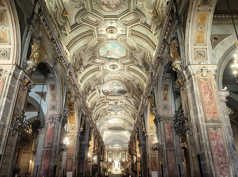 Interior of the Metropolitan Cathedral of Santiago de Chile.