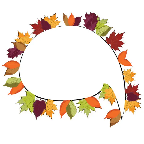 Vector illustration of Paper cut style with colorful autumn leaves design