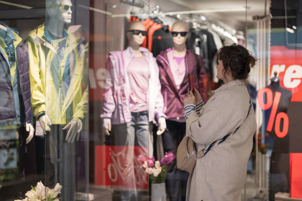 relaxed mature woman shopping in a retail shop