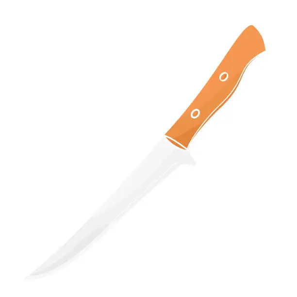 Vector illustration of boning knife color vector illustration