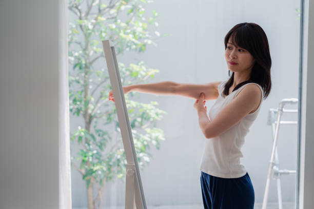 istock Young women who are concerned about their body shape 2144395120