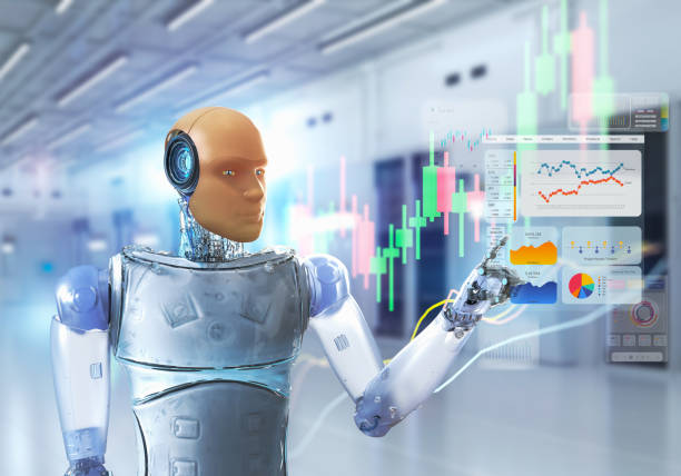 istock Financial technology concept with robot analyze stock market 2144532635