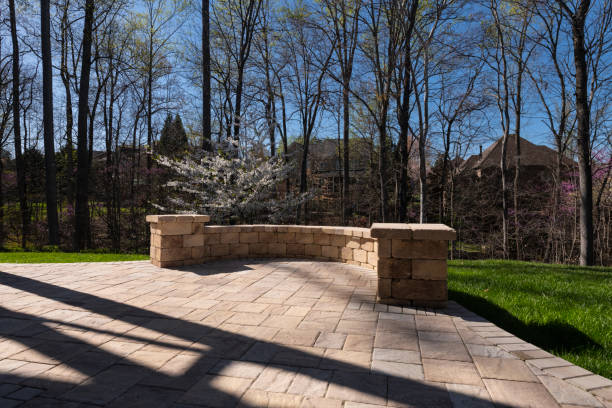 istock Backyard View with Concrete Pavers in the Springtime 2144609105
