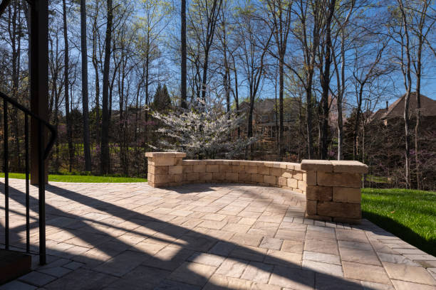 istock Backyard View with Concrete Pavers in the Springtime 2144609107