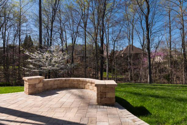 istock Backyard View with Concrete Pavers in the Springtime 2144609115