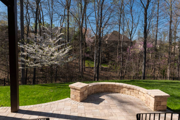 istock Backyard View with Concrete Pavers in the Springtime 2144609604